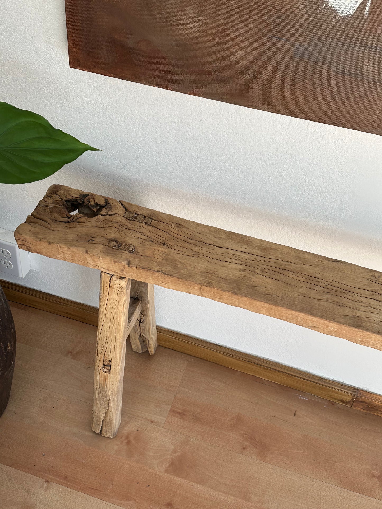 Reclaimed Elm Wood Bench